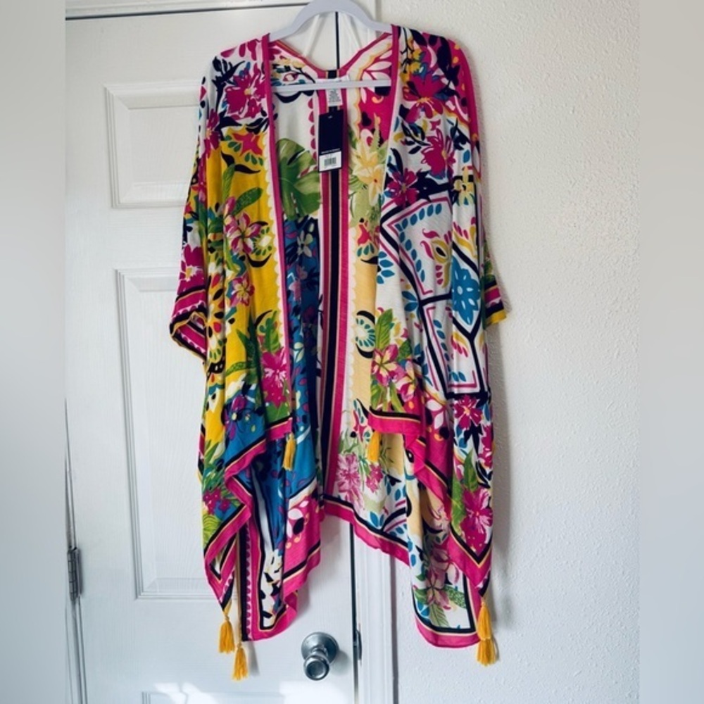 Nine West Multicolor Floral Kimono